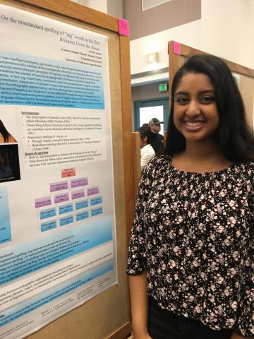 Anusha Anand presents her research at the Undergraduate Research Colloquium in Spring 2018