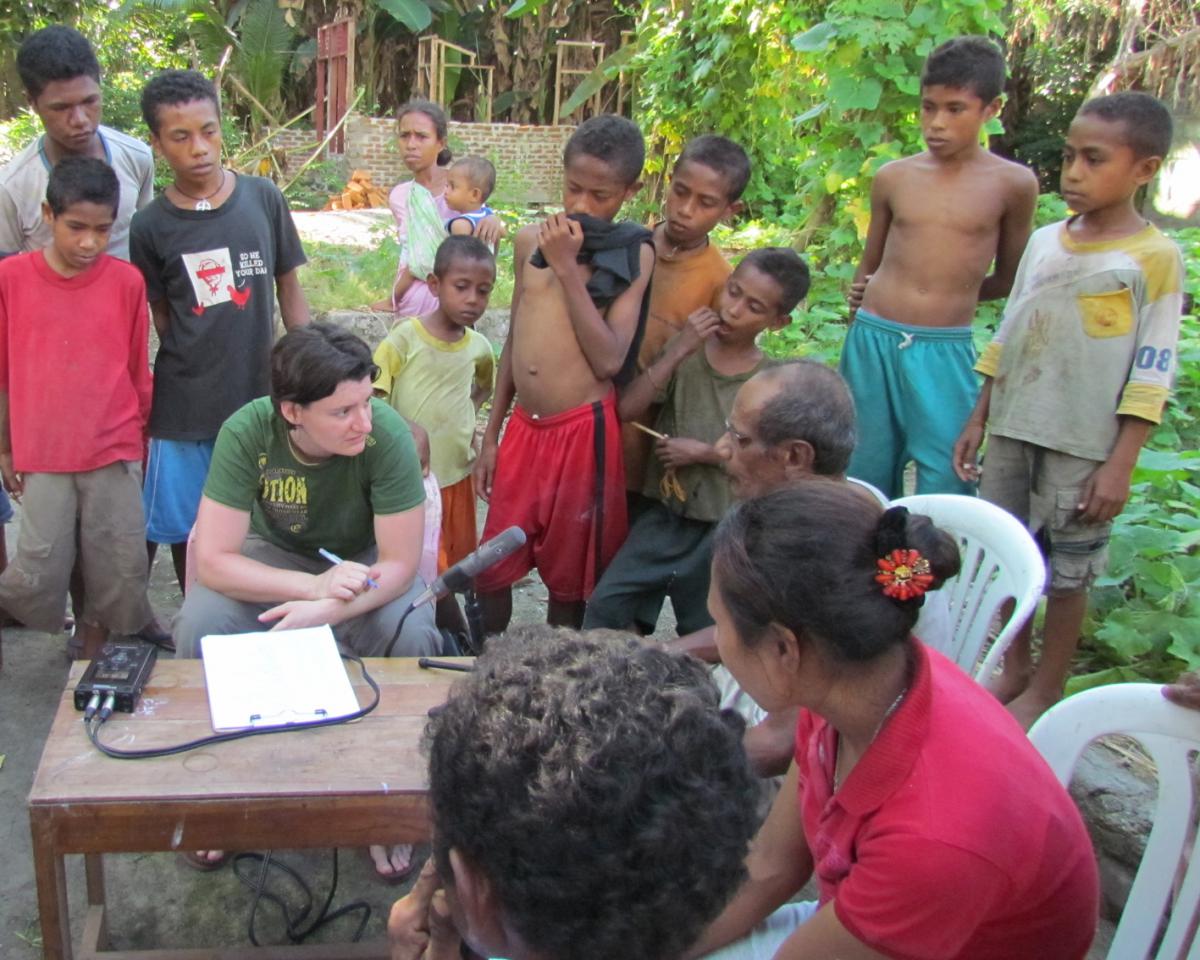 Visiting Assistant Professor Laura Robinson working with a community in Papua New Guinea